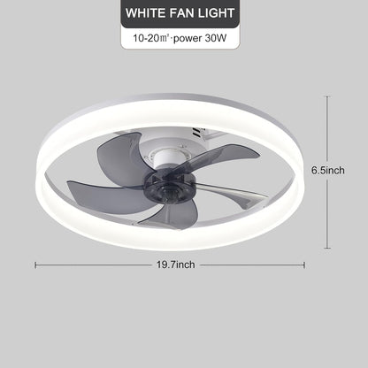 Ventilateur Plafond LED Blanc - Variateur Vitesse et Lumière - Télécommande